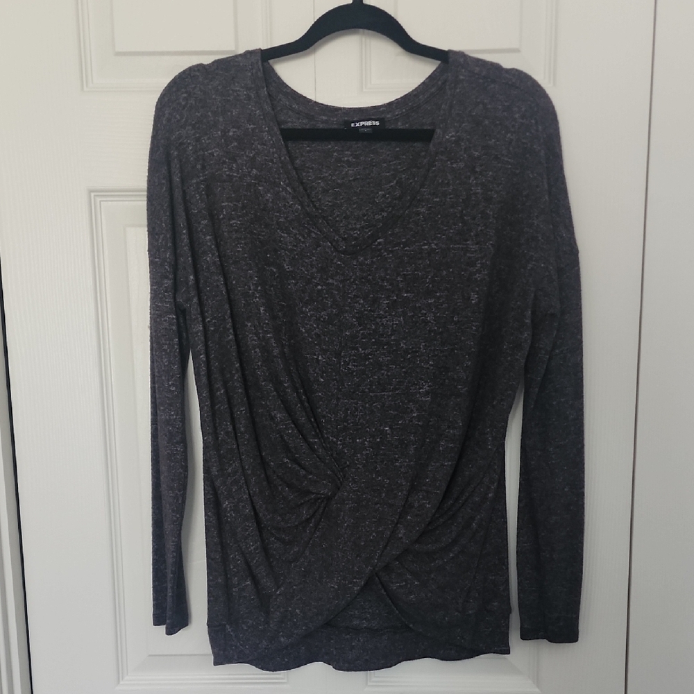 Express Dark Gray Long Sleeve Women's Top